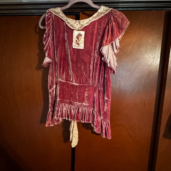 Magnolia Pearl Pink Ruffled Tie Front Blouse - Picture 2 of 2